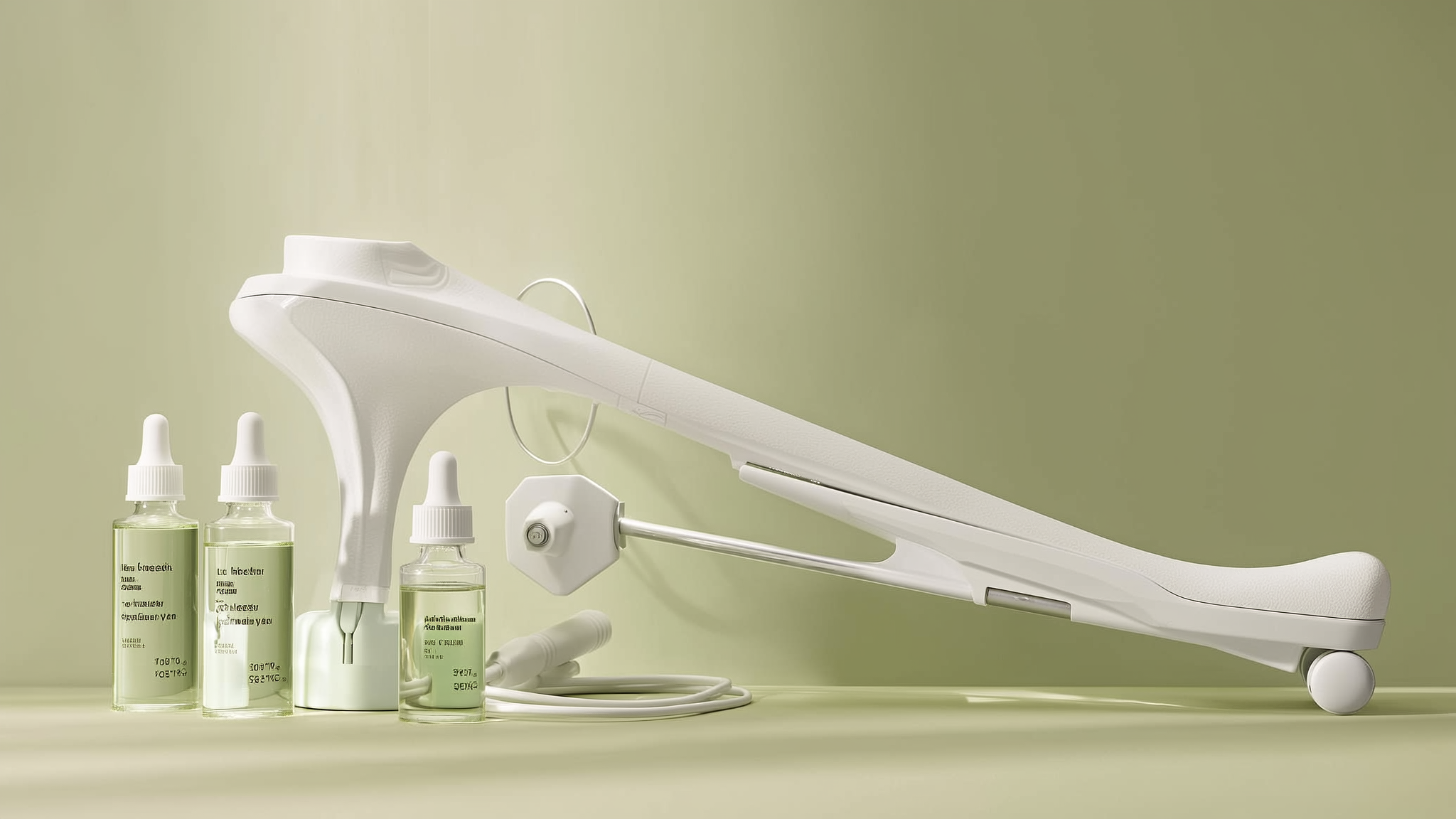 Medical vials beside a shoulder joint model in a sports medicine clinic — wholesale biologics for sports medicine
