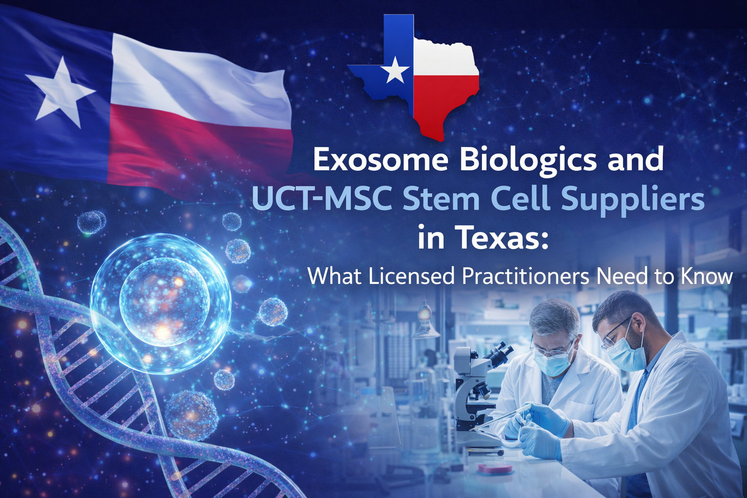 Exosome and UCT-MSC biologic supplier for Texas licensed practitioners — Stem Nova Network, Spring TX