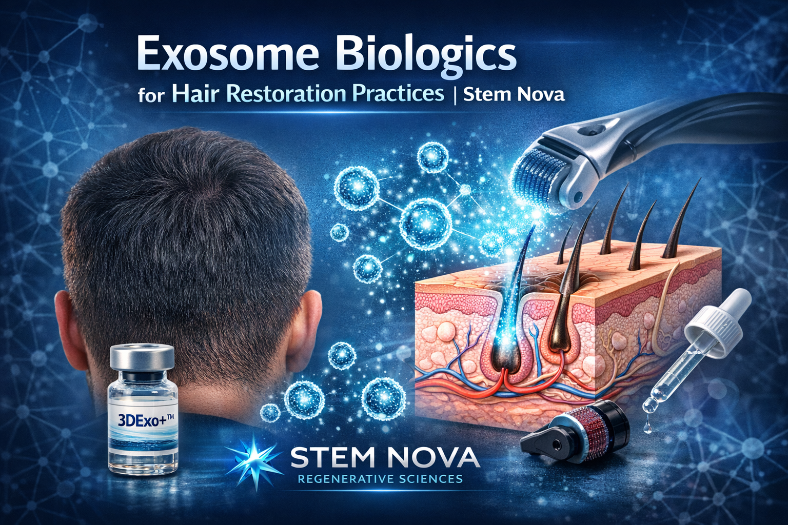  Cosmetic exosome biologics for licensed hair restoration practices — clinical sourcing guide by Stem Nova