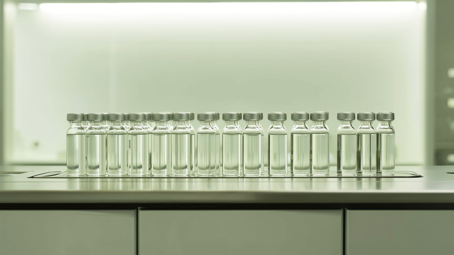A clean row of exosome vials in a modern lab — exosome pricing for clinics