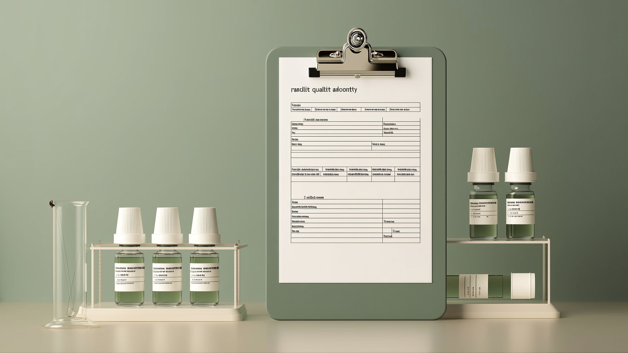 Quality-control document beside sterile medical vials in a lab — AATB compliant biologics sourcing
